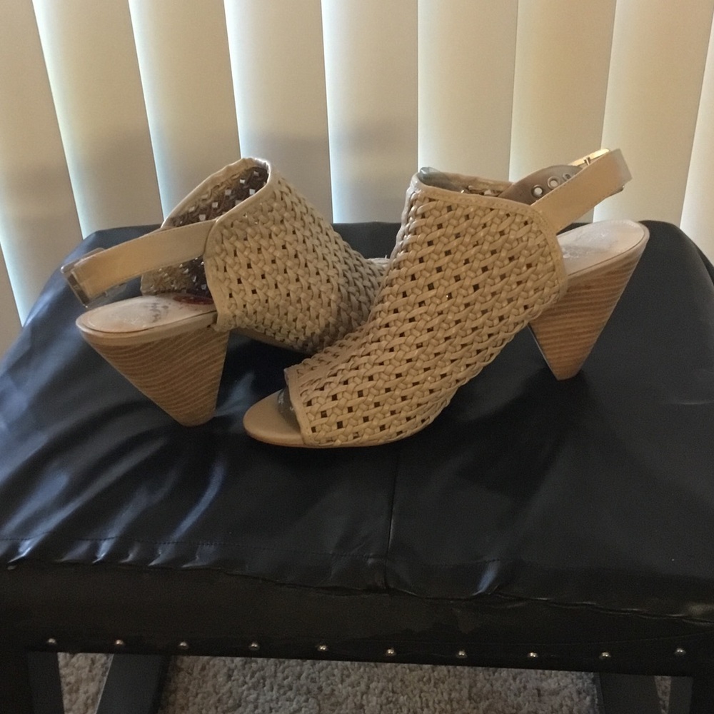 Vince Camuto Beige Woven Heels